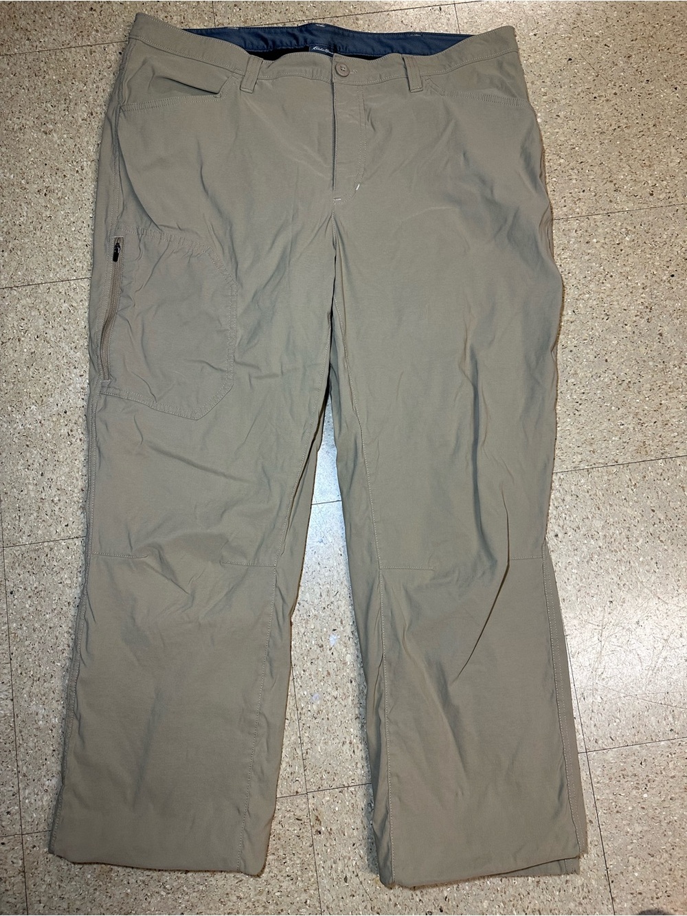 Eddie Bauer Mens Tan Fleece Lined‎ Tech Cargo Pants Stretch Winter Hiking 38x27